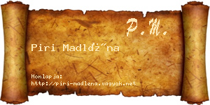 Piri Madléna névjegykártya